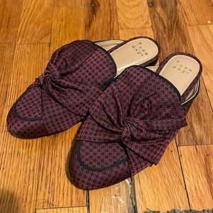 A New Day Patterned Bow Mules
